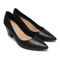 Scarpin Usaflex Salto Grosso Vegetal Preto Scarpin Usaflex Salto Grosso Vegetal Preto