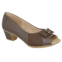 Scarpin Usaflex Sapato Peep Toe Conforto Joanetes MM1501