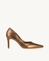 Scarpin Uza Salto Médio Couro Shine Old Gold - Z26H979B0004