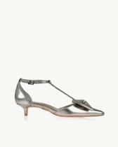 Scarpin Uza Salto Médio Metalizado Old Silver - A26H997C0020