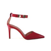 Scarpin Vermelho Romã Carrano Couro Salto Médio Fino 8,7cm