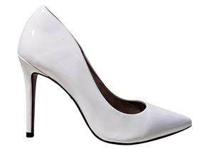 Scarpin Verniz Branco Salto 11cm