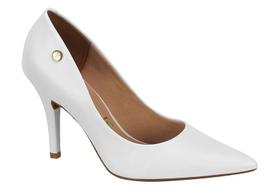Scarpin Vizzano Com Detalhe Dourado Salto Alto Fino Branco Scarpin Vizzano Com Detalhe Dourado Salto Alto Fino Branco