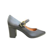 scarpin vizzano feminino salto 7,5 cm pelica fivela dourada