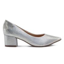 Scarpin Vizzano Feminino Salto Bloco Napa Metalizada Cinderella 1220.315