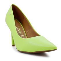 Scarpin Vizzano Pelica Salto Alto Bico Fino - Verde Limão