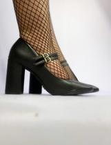 Scarpin Vizzano Preto Boneca Salto Grosso Alto