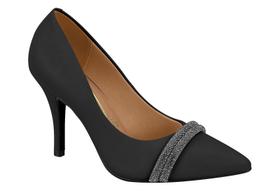 Scarpin Vizzano Preto Detalhes em Strass