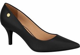 Scarpin Vizzano Salto Médio 6cm Bico Fino Pelica Preto 38