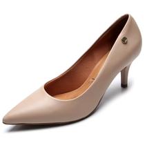 Scarpin Vizzano Salto Médio Bico Fino Feminino - Bege Scarpin Vizzano Salto Médio Bico Fino Feminino - Bege