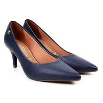Scarpin Vizzano Salto Médio Bico Fino Feminino - Marinho Scarpin Vizzano Salto Médio Bico Fino Feminino - Marinho