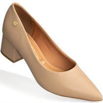 Scarpin Vizzano Salto Médio Bloco Sapato Confortável Cor:ChocolateTamanho:36Genero:Feminino