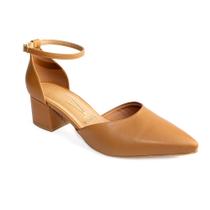 Scarpin Vizzano Salto Médio Bloco Tornozeleira Sapato