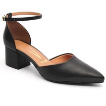 Scarpin Vizzano Salto Médio Bloco Tornozeleira Sapato Scarpin Vizzano Salto Médio Bloco Tornozeleira Sapato