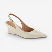 Scarpin Vizzano Slingback Anabela Off White