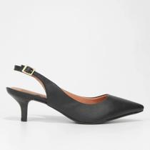 Scarpin Vizzano Slingback Bico Fino Salto Baixo