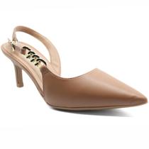 Scarpin Vizzano Slingback Detalhe Bico Fino Salto Baixo - Caramelo Scarpin Vizzano Slingback Detalhe Bico Fino Salto Baixo - Caramelo