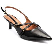 Scarpin Vizzano Slingback Feminino Salto Baixo Fivelas