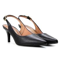 Scarpin Vizzano Slingback Salto Fino Médio - Preto