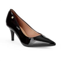 Scarpin Vizzano Verniz Premium Salto Médio Fino Preto - Feminino
