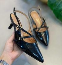 Scarpin Vizzano Vinho Preto SlingBack Social Salto Conforto Scarpin Vizzano Vinho Preto SlingBack Social Salto Conforto