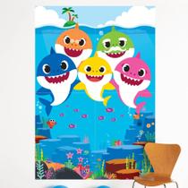 Scene Setter Amscan Baby Shark Multicolor 59x65cm Pacote com 4