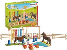 Schleich Farm World Pony Agility Training 41-piece Horse Playset for Kids Ages 3-8