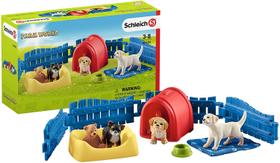 Schleich Farm World Puppy Pen 13 peças Educativo Playset para Crianças de 3 a 8 anos