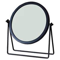 schonee ferro espelho de maquiagem de mesa, espelho de mesa giratório redondo, 360 rotação de um lado espelho de mesa de vestir (preto)
