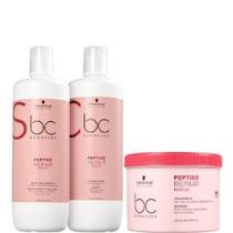 Schwarzkopf Bc Peptide Repair Rescue Micellar Shampoo 1 L Condicionador 1 L e Máscara 500 ml