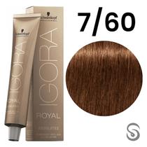 Schwarzkopf Igora Absolutes Coloração 7/60 Louro Médio Marrom Natural 60ml