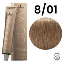 Schwarzkopf Igora Absolutes Coloração 8/01 Louro Claro Natural Cinza 60ml