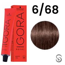 Schwarzkopf Igora Royal Coloração 6/68 Louro Escuro Marrom Vermelho 60ml