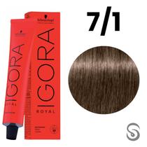 Schwarzkopf Igora Royal Coloração 7/1 Louro Médio Cinza 60ml