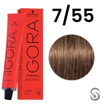 Schwarzkopf Igora Royal Coloração 7/55 Louro Médio Dourado Extra 60ml