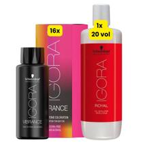 Schwarzkopf Igora Vibrance 16x 5/0 Castanho Cl + 1 Ox 20v lt Schwarzkopf Igora Vibrance 16x 5/0 Castanho Cl + 1 Ox 20v lt