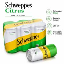 Schweppes Citrus Leve em Açúcar lata de 350 ml fardo 6 UN Schweppes Citrus Leve em Açúcar lata de 350 ml fardo 6 UN