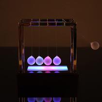 Science Desk Toy Newtons Cradle LED Light Balance Swing Balls