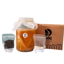Scoby Premium Kombucha com manual de cultivo + Chá Verde Import. + Açúcar Orgânico + Voal Nylon + Elástico pregador + saquinho infusão