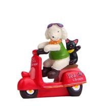 Scooter de resina criativa para cães e gatos para decoração de jardim Scooter de resina criativa para cães e gatos para decoração de jardim