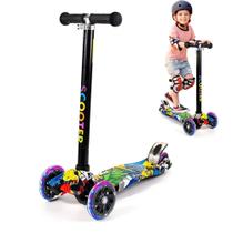 Scooter infantil TSZCOO de 3 rodas com luzes LED de altura ajustável