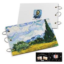 Scrapbook Álbum de Fotos Fichario Van Gogh com 60 Paginas