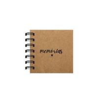 Scrapbook OEM Memórias Coração com Capa Kraft 240g e 20 Folhas Pretas 180g Formato A6 Preto