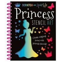 Scratch And Sparkle Princess Stencil Art - Book Including Wooden Scratcher, Stencils And Scratch-Off Card! - Make Believe