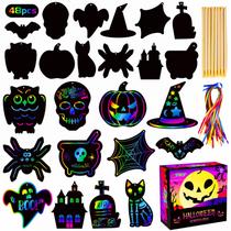 Scratch Paper Craft Set MgParty Halloween para crianças com 48 unidades