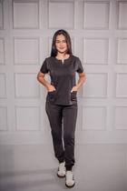 Scrub Ana - Preto com Decote Redondo e Três Bolsos