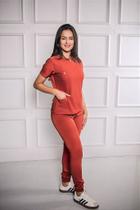 Scrub Ana - Terra Cota - Blusa e Calça Confortável