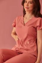 Scrub Feminino Julia /PREMIUM/ Nude Pijamas Hospitalares Clinicas Áreas da Saúde