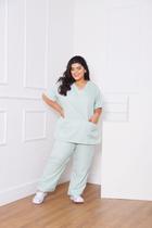 Scrub Pijama Hospitalar Cirúrgico Plus Size Feminino Hospitalar Gabardine PH - S - La-Bella Modas