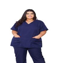 Scrub Privativo Hospeitalar Oxford Uniforme Camisa E Calça Plus Size G1 PH - Dona Moça